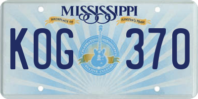 MS license plate KOG370