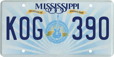 MS license plate KOG390