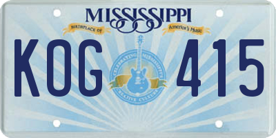 MS license plate KOG415