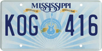 MS license plate KOG416