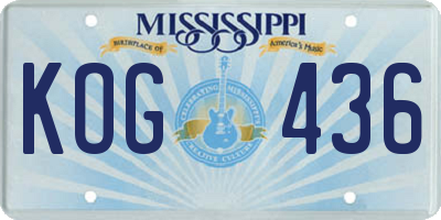 MS license plate KOG436