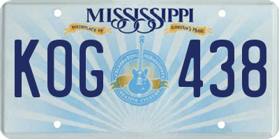 MS license plate KOG438