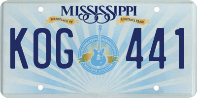 MS license plate KOG441