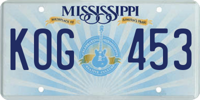 MS license plate KOG453