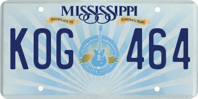 MS license plate KOG464