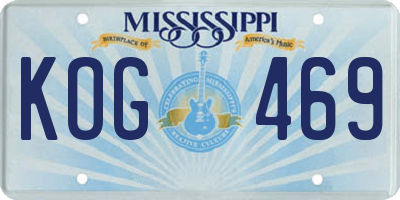 MS license plate KOG469