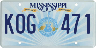 MS license plate KOG471