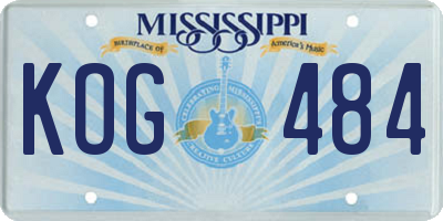 MS license plate KOG484