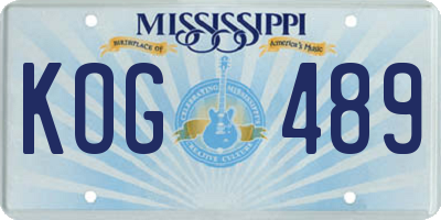 MS license plate KOG489