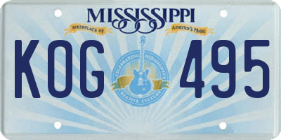 MS license plate KOG495