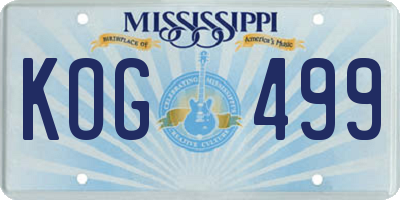 MS license plate KOG499