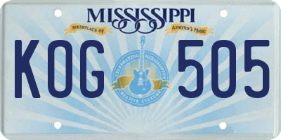 MS license plate KOG505