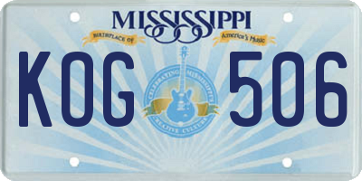 MS license plate KOG506