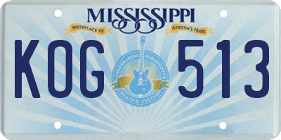 MS license plate KOG513