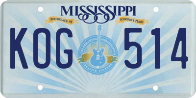 MS license plate KOG514