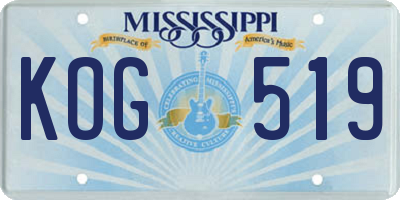 MS license plate KOG519
