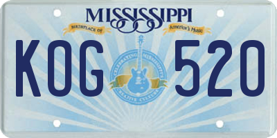 MS license plate KOG520
