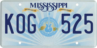 MS license plate KOG525