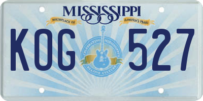 MS license plate KOG527
