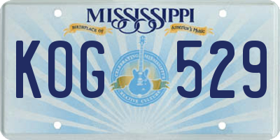 MS license plate KOG529