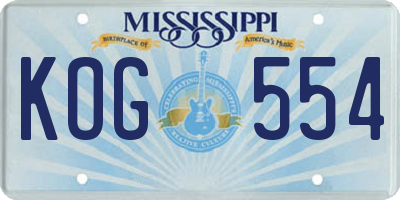 MS license plate KOG554