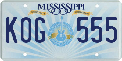 MS license plate KOG555