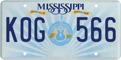 MS license plate KOG566