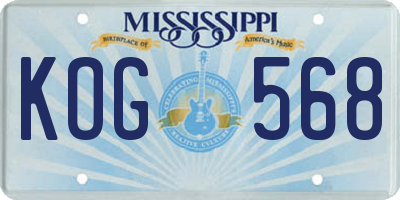 MS license plate KOG568