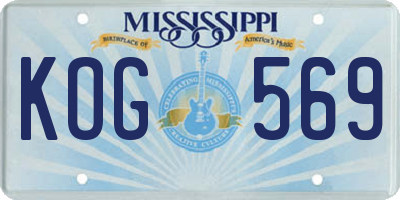 MS license plate KOG569