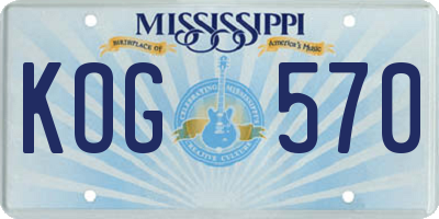 MS license plate KOG570