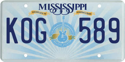 MS license plate KOG589