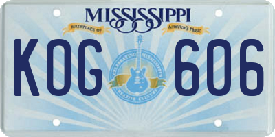 MS license plate KOG606