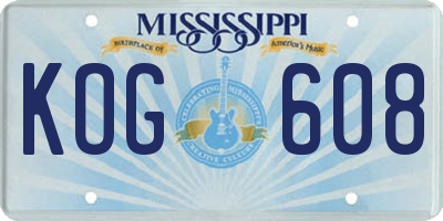 MS license plate KOG608