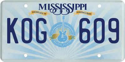 MS license plate KOG609