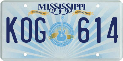 MS license plate KOG614