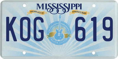 MS license plate KOG619