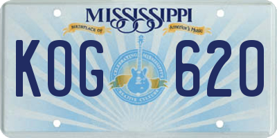 MS license plate KOG620