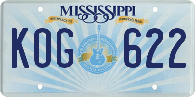 MS license plate KOG622