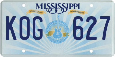 MS license plate KOG627