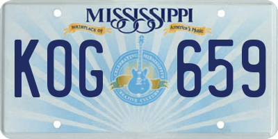 MS license plate KOG659