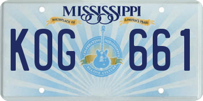 MS license plate KOG661
