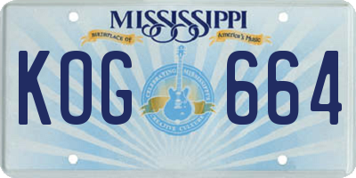 MS license plate KOG664