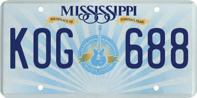 MS license plate KOG688