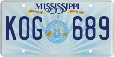 MS license plate KOG689