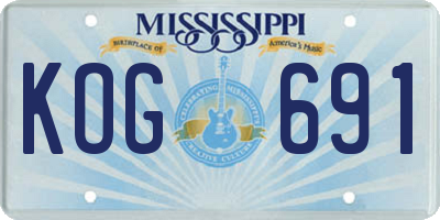 MS license plate KOG691