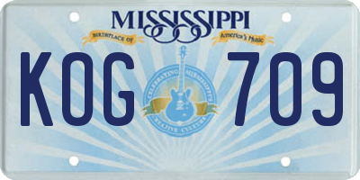 MS license plate KOG709