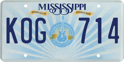 MS license plate KOG714