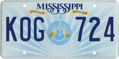 MS license plate KOG724