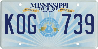 MS license plate KOG739