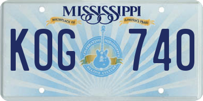 MS license plate KOG740